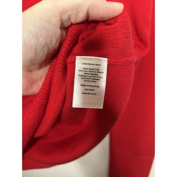 Talbots Womens 100% Merino Wool Turtleneck Sweater Red Size Small Petite SP - Picture 3 of 9